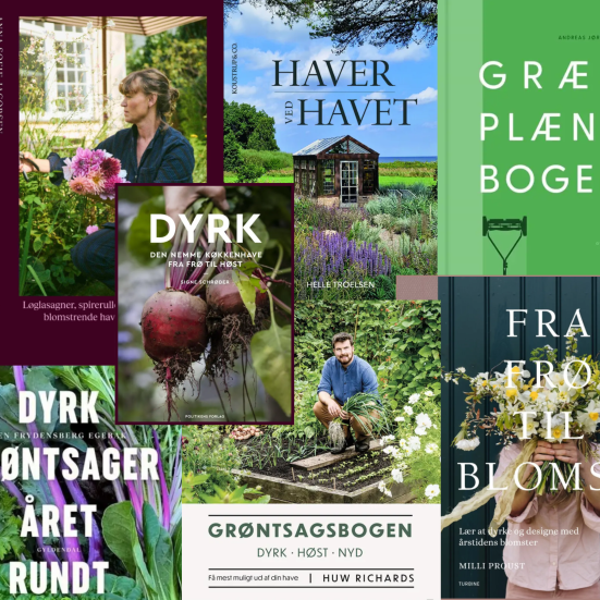 collage af forsider fra havebøger