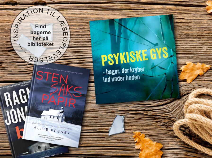 Billede med folderen "psykiske gys" og bøger